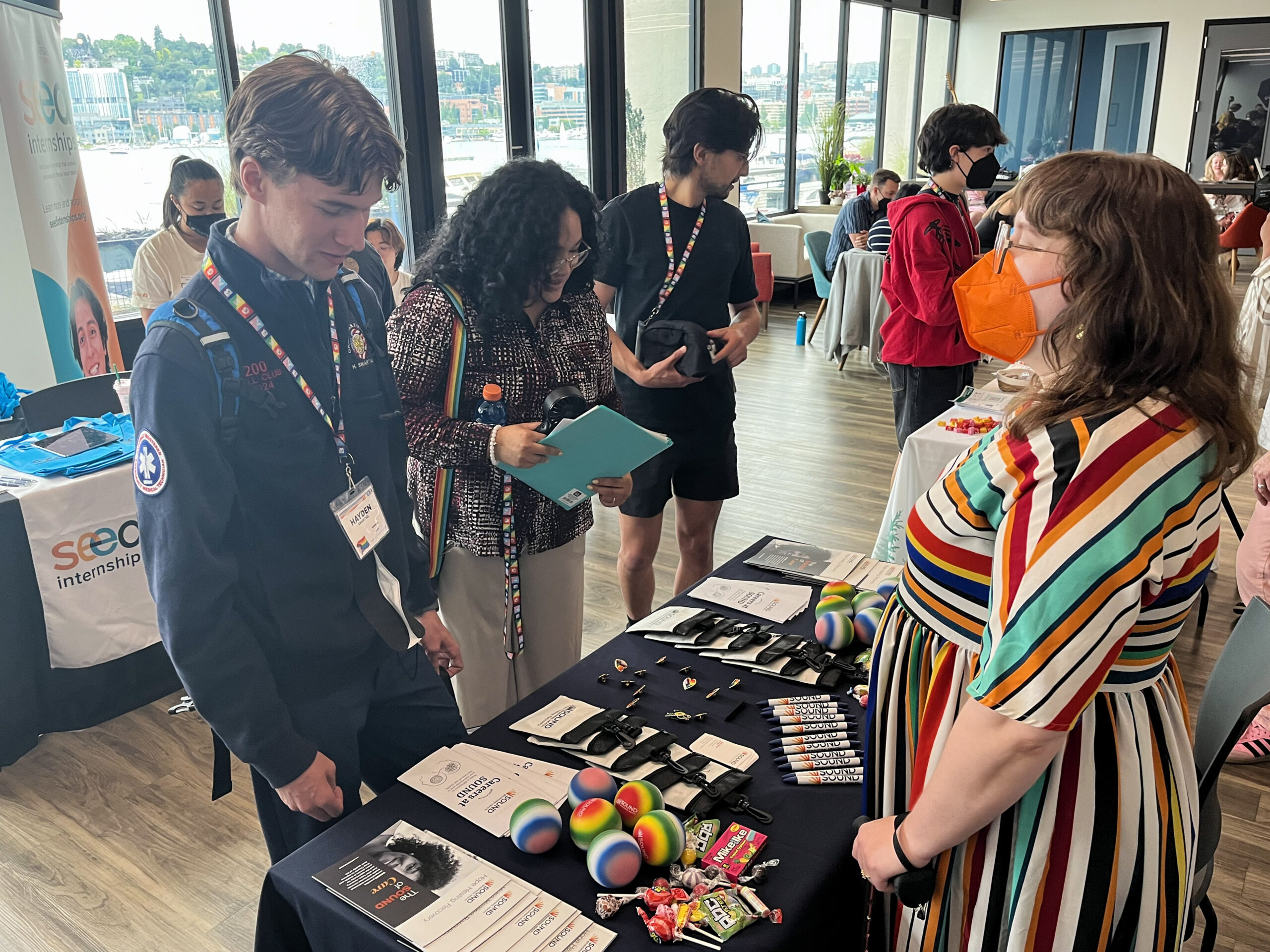 Scholars explore the resource fair.