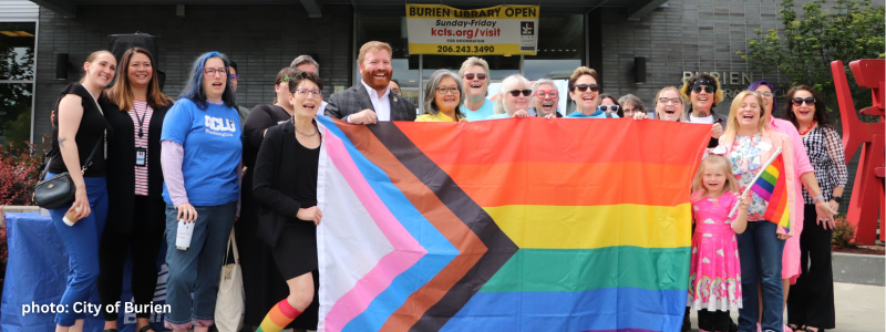 City of Burien Pride flag raising at City Hall